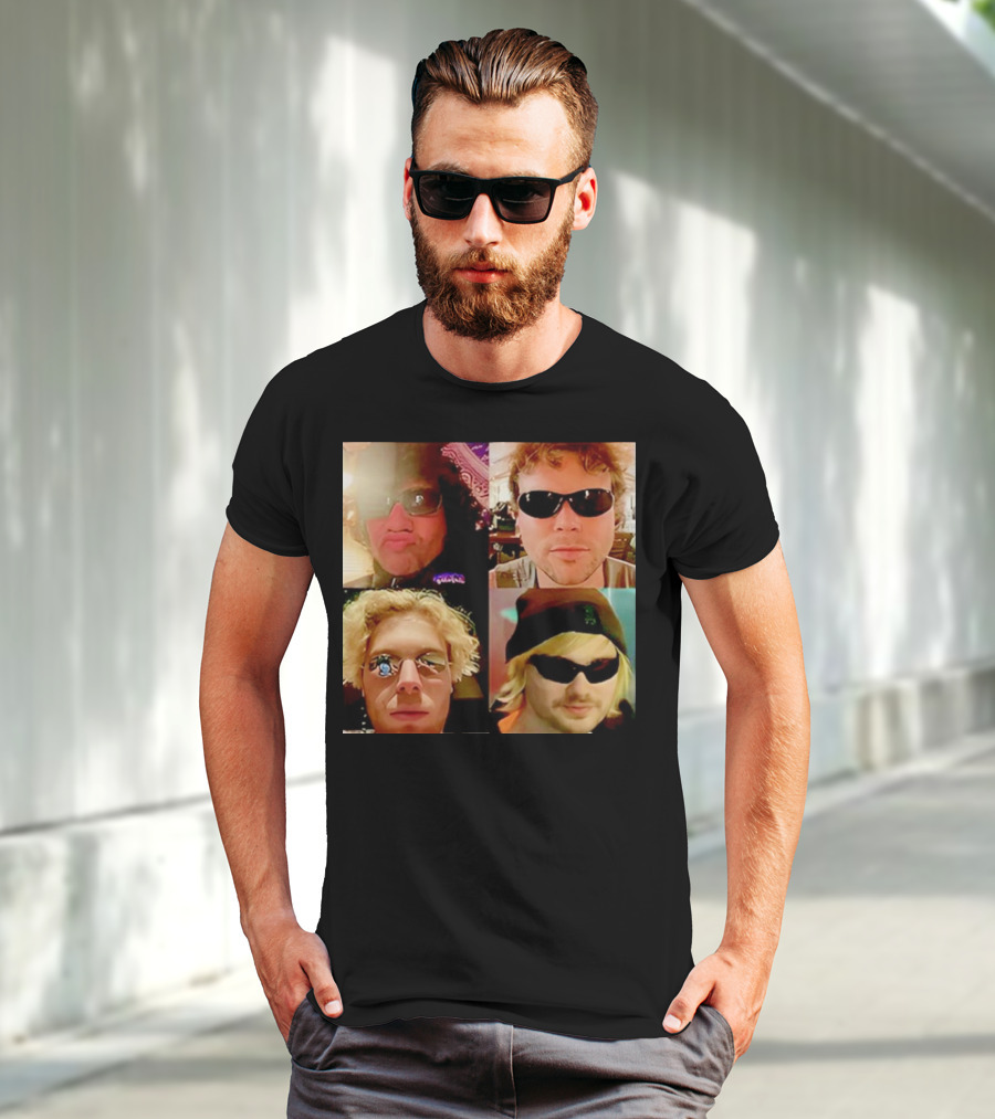 5 Seconds Of Summer Sunglasses Group Collage T-Shirt