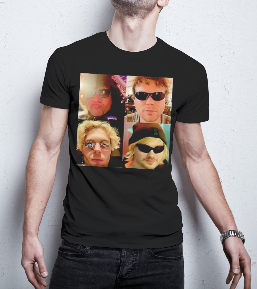 5 Seconds Of Summer Sunglasses Group Collage T-Shirt