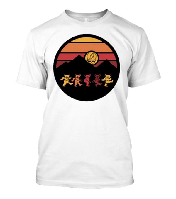 Grateful Dead Dancing Bears Sunset Alan Forbes T-Shirt