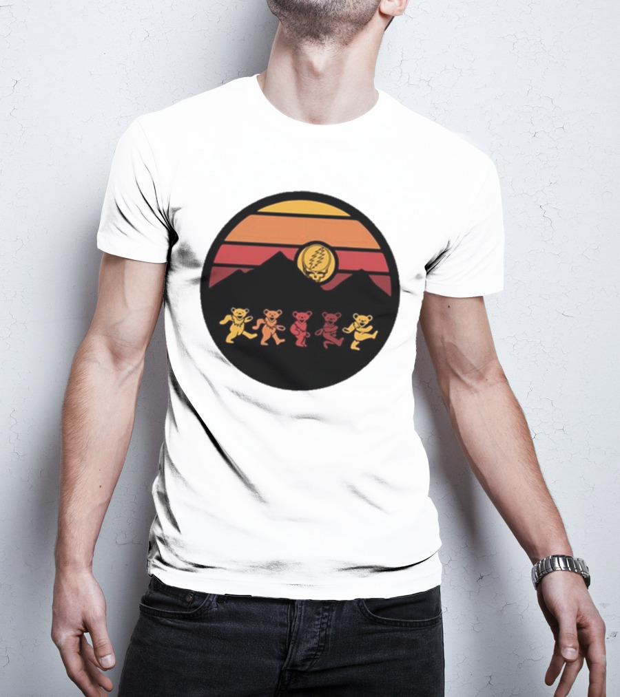 Grateful Dead Dancing Bears Sunset Alan Forbes T-Shirt