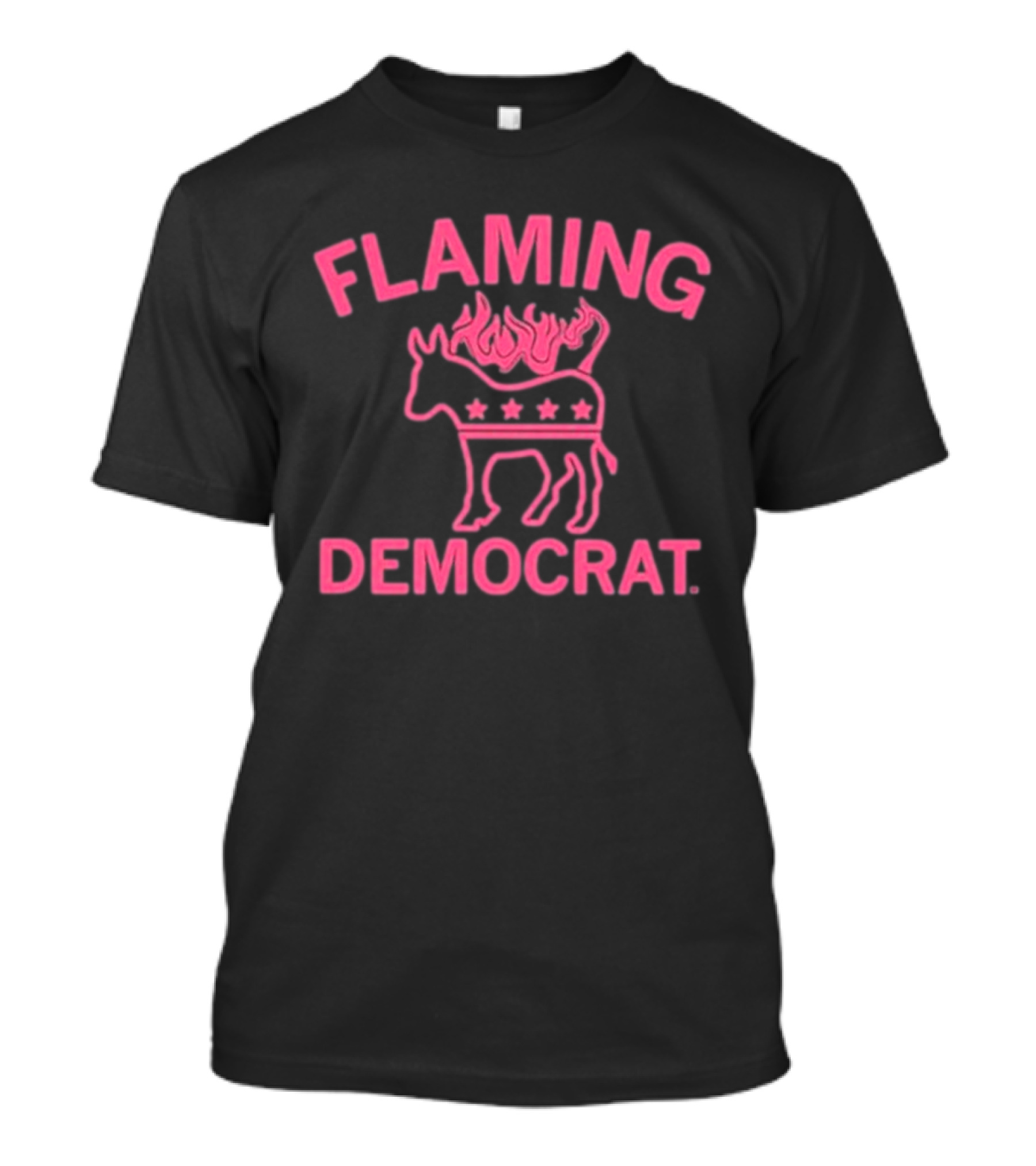 Flaming Democrat Donkey With Stars And Flames T-Shirt