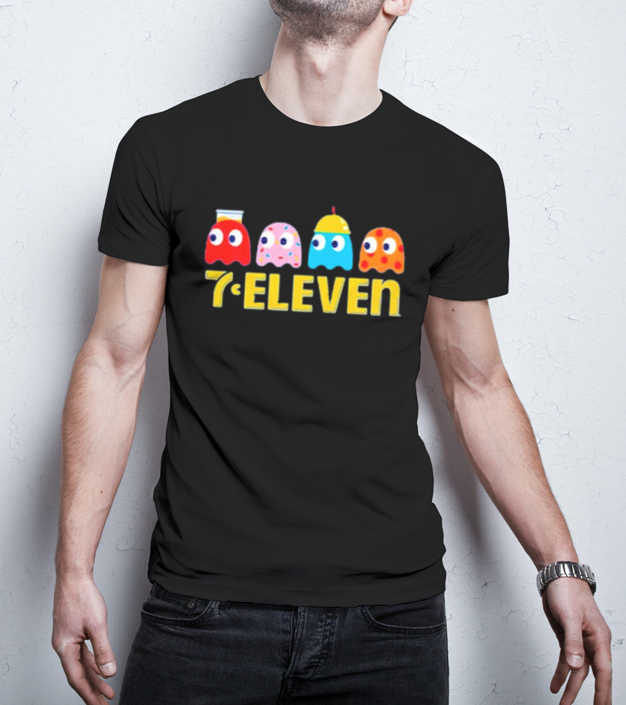 7 Eleven Pacman Ghost Characters Collaboration T-Shirt