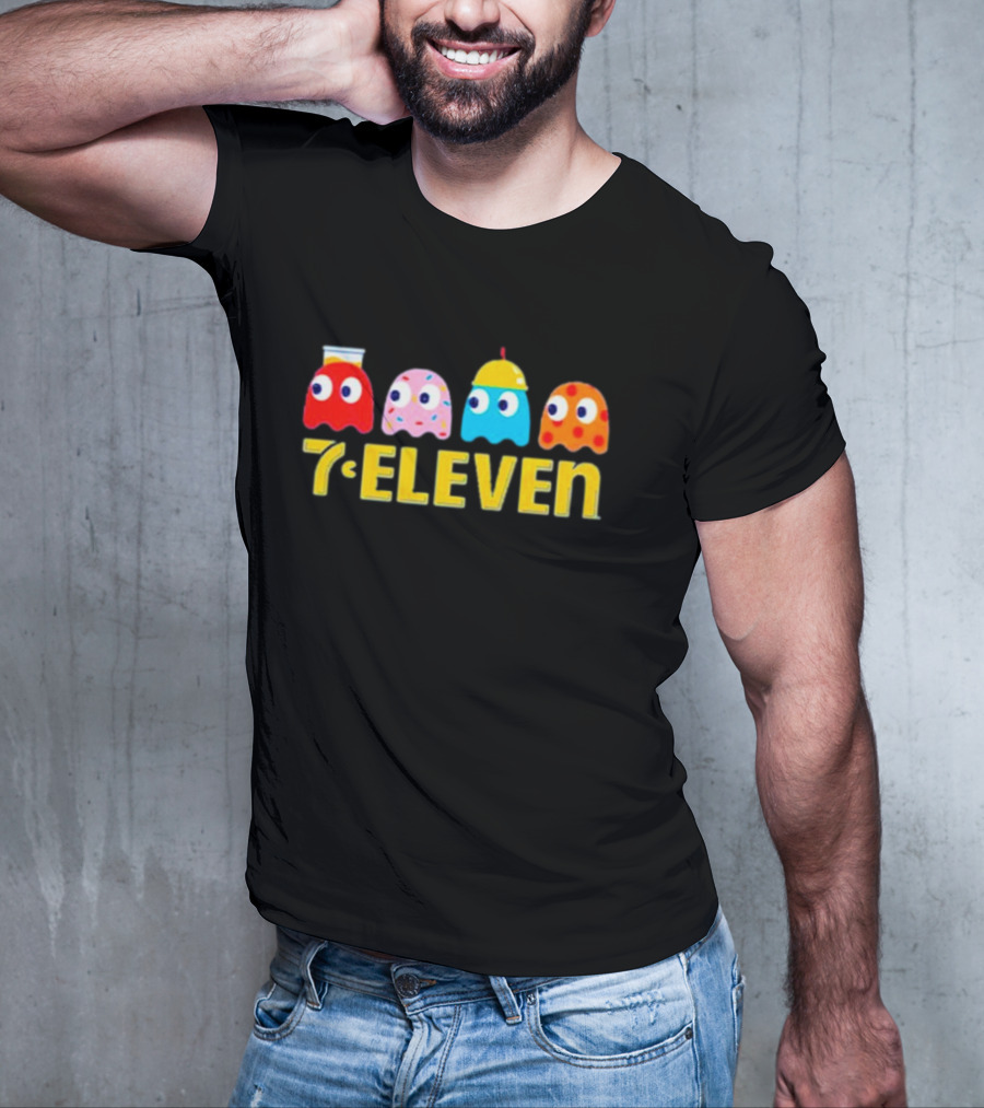 7 Eleven Pacman Ghost Characters Collaboration T-Shirt