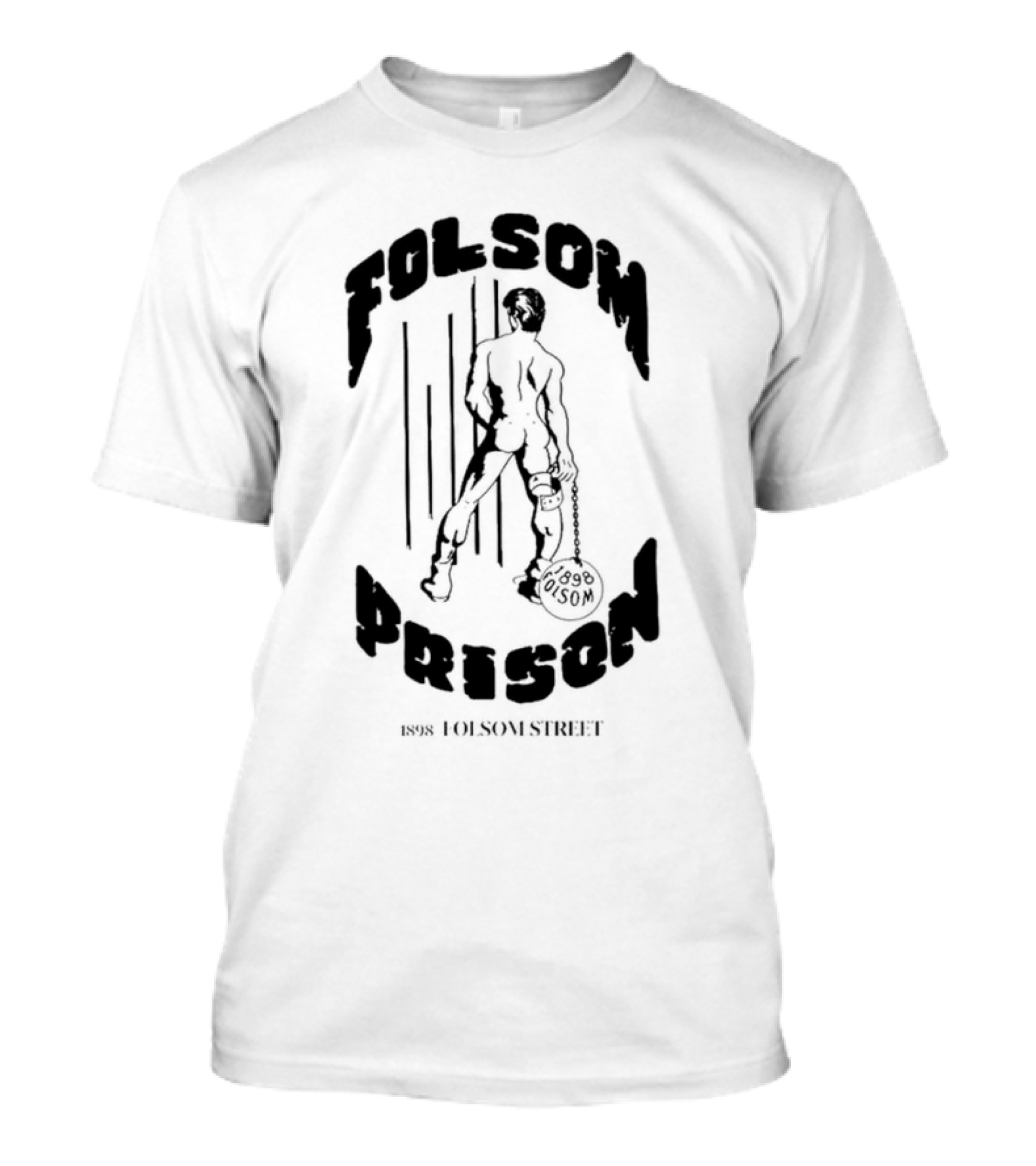 Folsom Prison Established 1898 Folsom Street Retro Figure With Chains T-Shirt