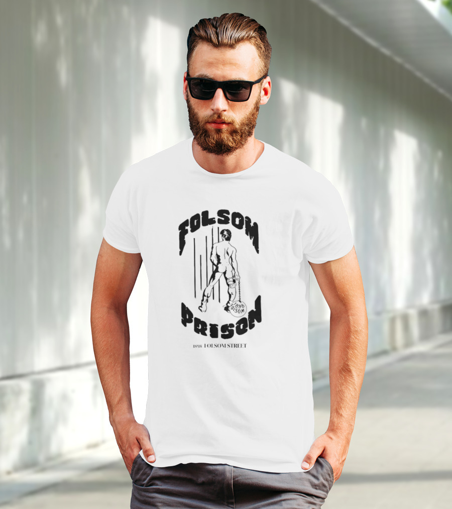Folsom Prison Established 1898 Folsom Street Retro Figure With Chains T-Shirt