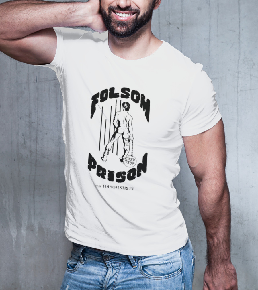 Folsom Prison Established 1898 Folsom Street Retro Figure With Chains T-Shirt