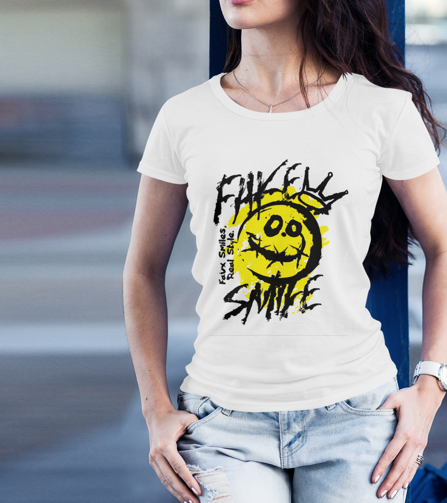 Fake Smile Faux Smiles Real Style Smiley Crown T-Shirt