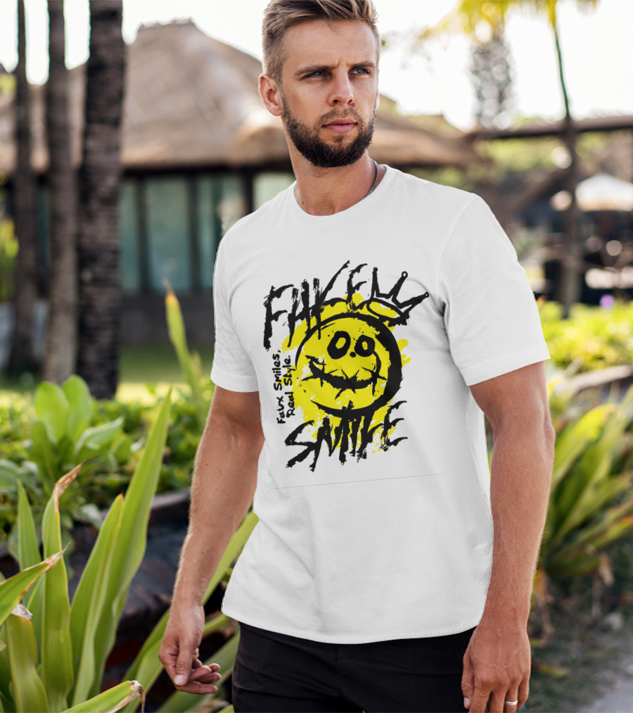 Fake Smile Faux Smiles Real Style Smiley Crown T-Shirt