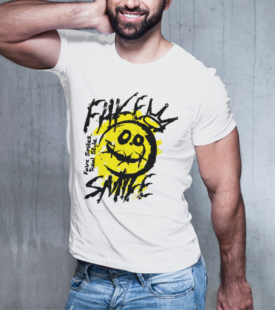 Fake Smile Faux Smiles Real Style Smiley Crown T-Shirt