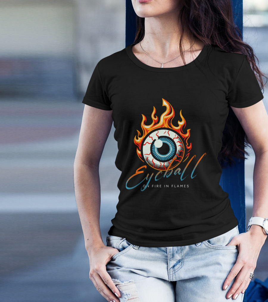 Eyeball On Fire In Flames T-Shirt