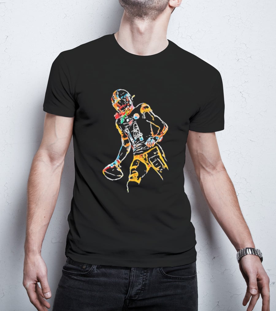 Pittsburgh Steelers George Pickens Colorful Festive Football Player T-Shirt