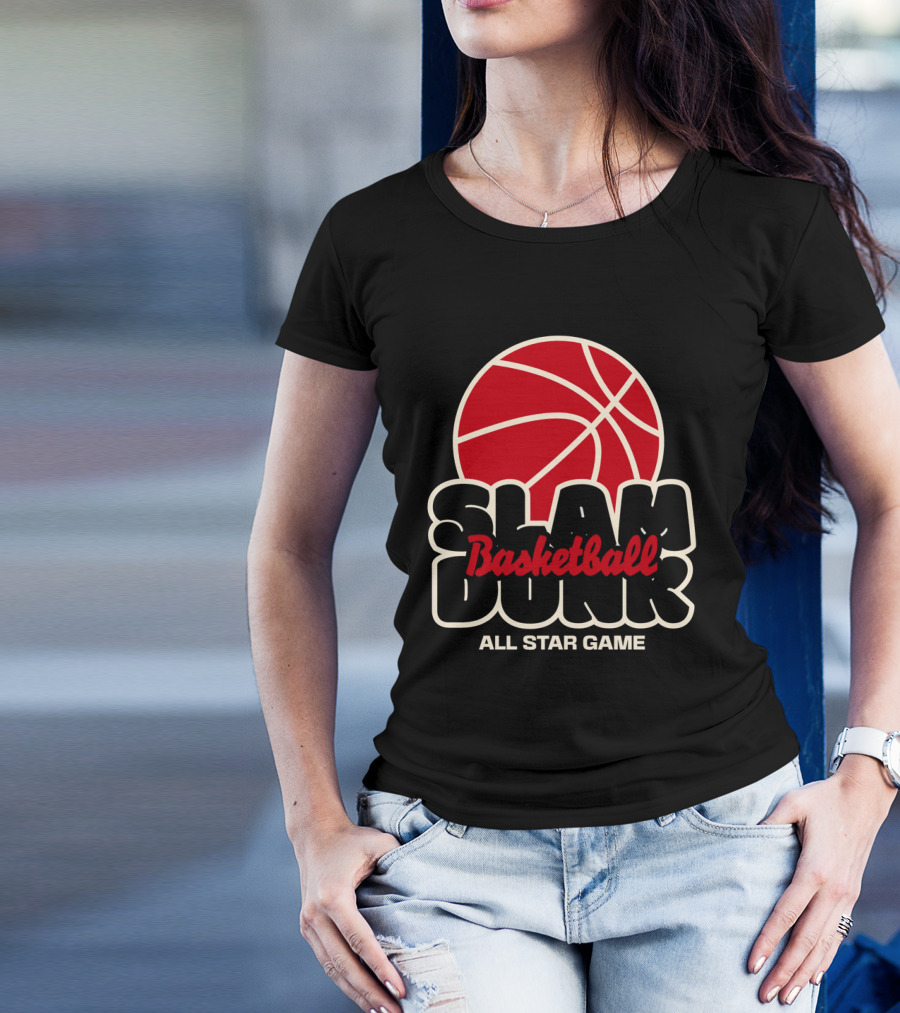 Slam Dunk Basketball All Star Game Red Basketball T-Shirt