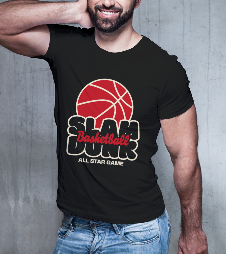 Slam Dunk Basketball All Star Game Red Basketball T-Shirt