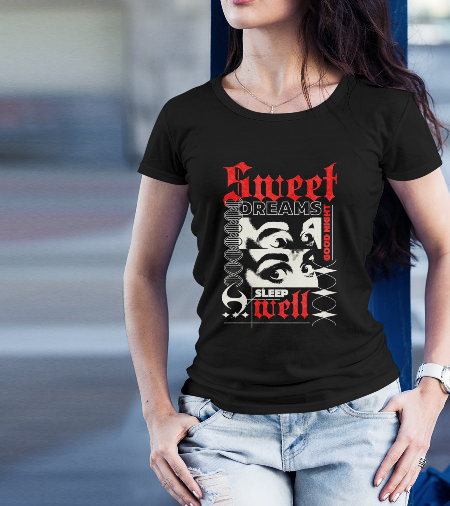 Sweet Dreams Good Night Sleep Well Grunge Eyes T-Shirt
