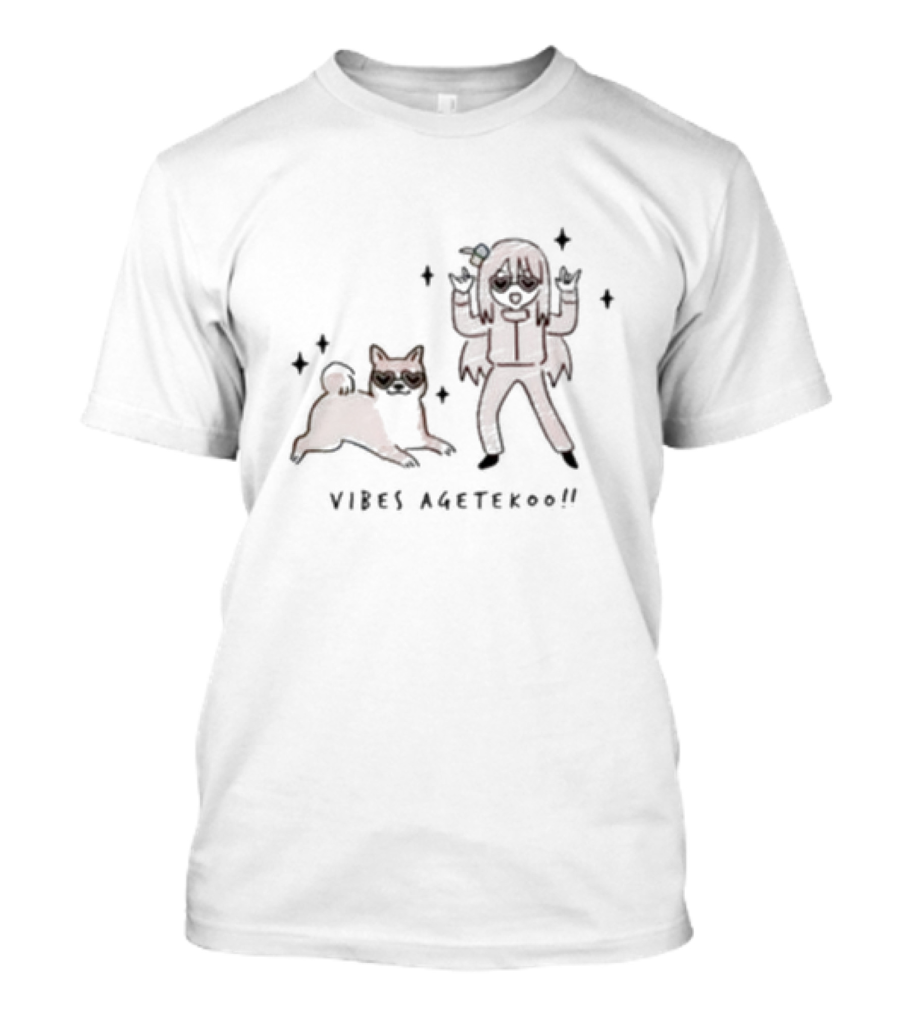 Vibes Agetekoo Genmaisummer Character And Dog Fun T-Shirt