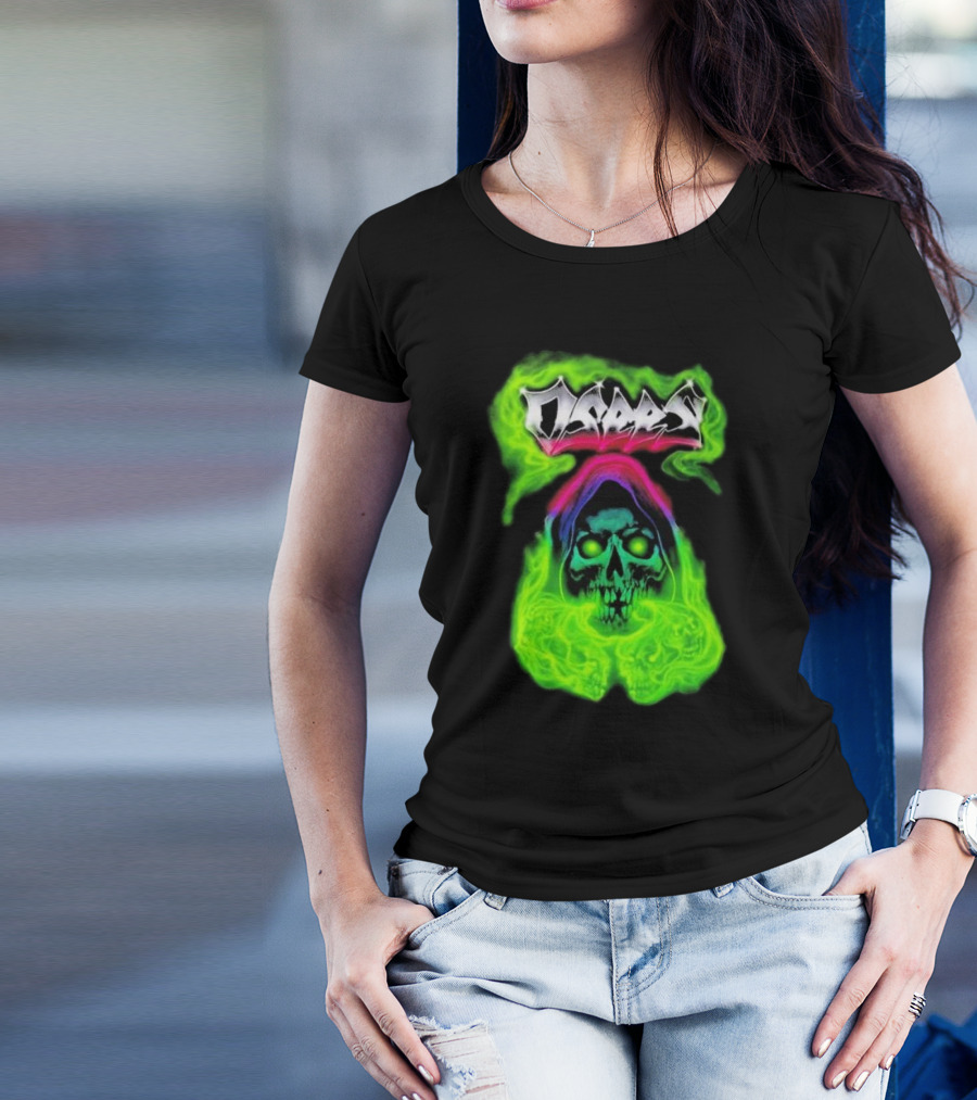 Osees Ghost Green Neon Skull Hoodie Collaboration T-Shirt