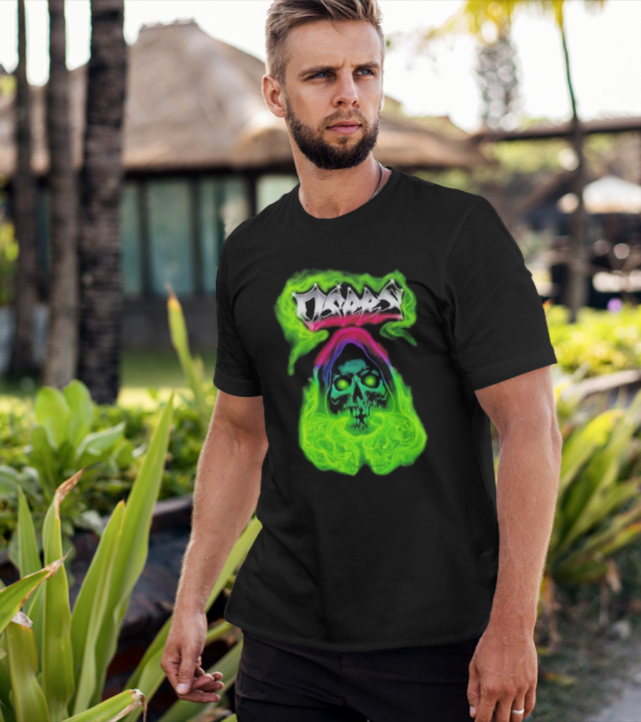 Osees Ghost Green Neon Skull Hoodie Collaboration T-Shirt