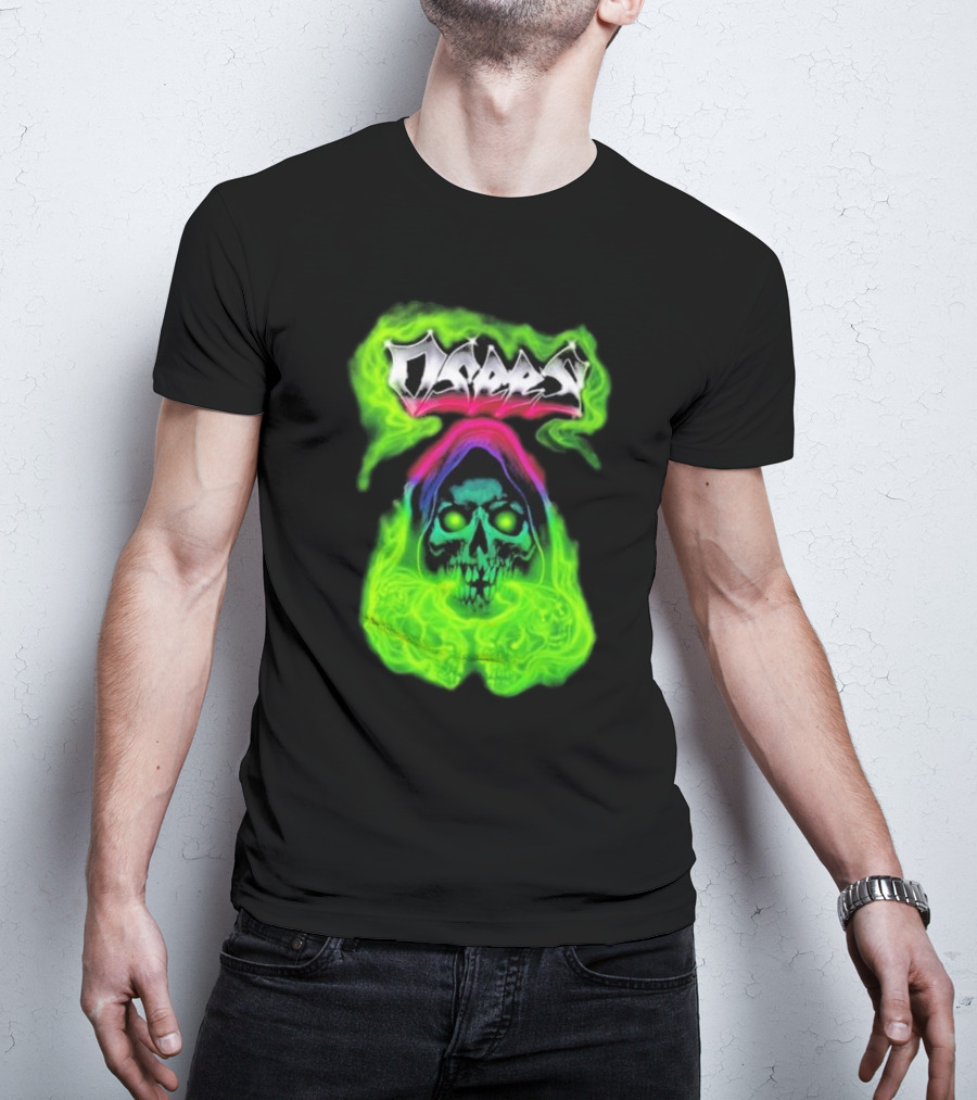 Osees Ghost Green Neon Skull Hoodie Collaboration T-Shirt