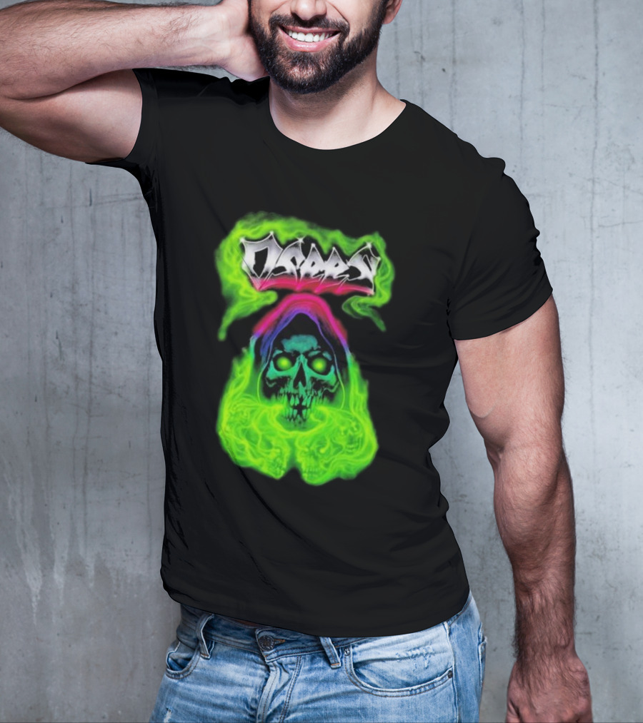 Osees Ghost Green Neon Skull Hoodie Collaboration T-Shirt