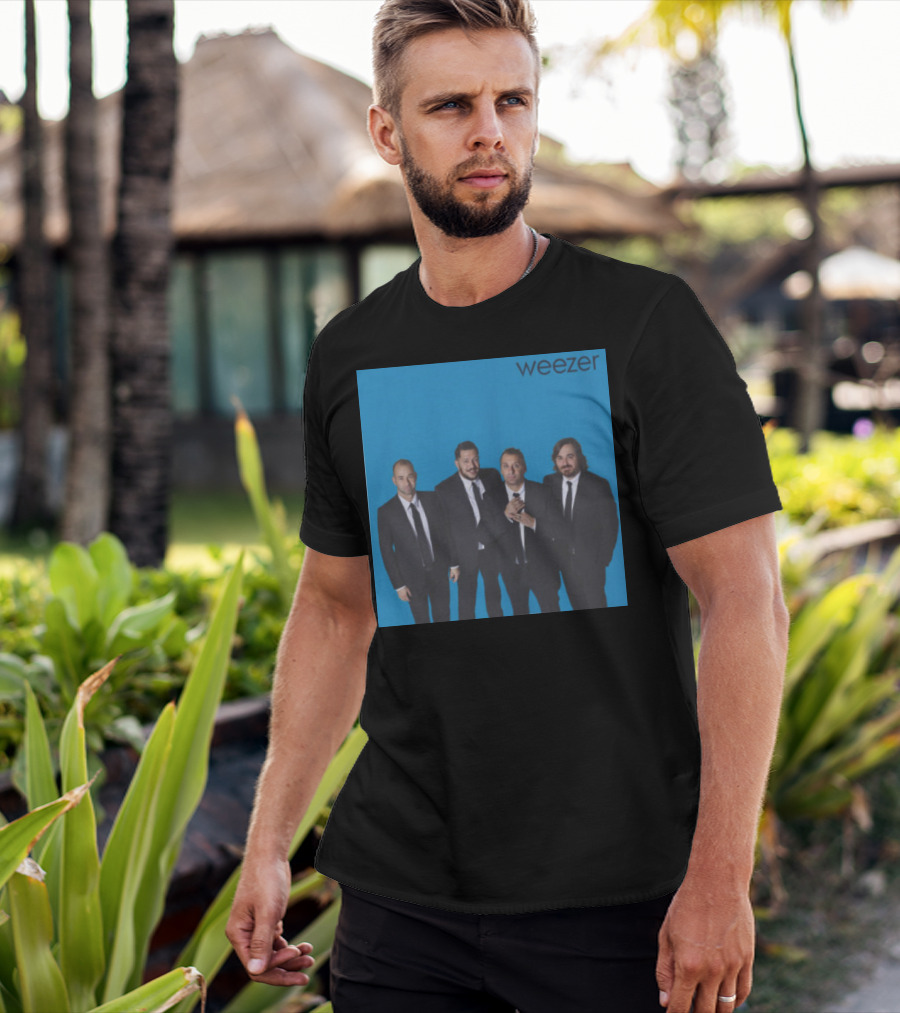 Weezer Impractical Jokers Blue Album Cover Homage T-Shirt