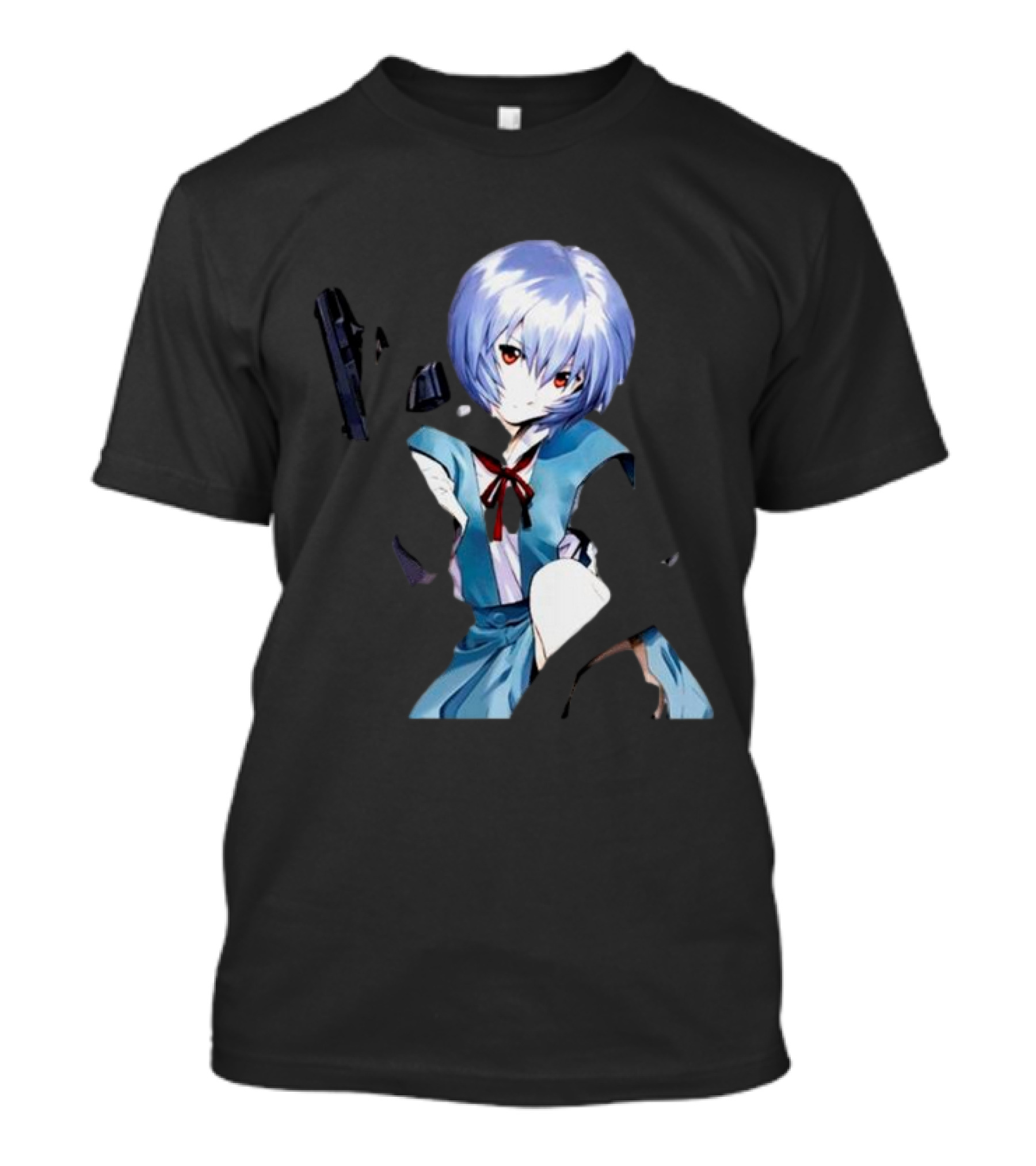 Zofrec Rei Anime Character Holding Gun T-Shirt