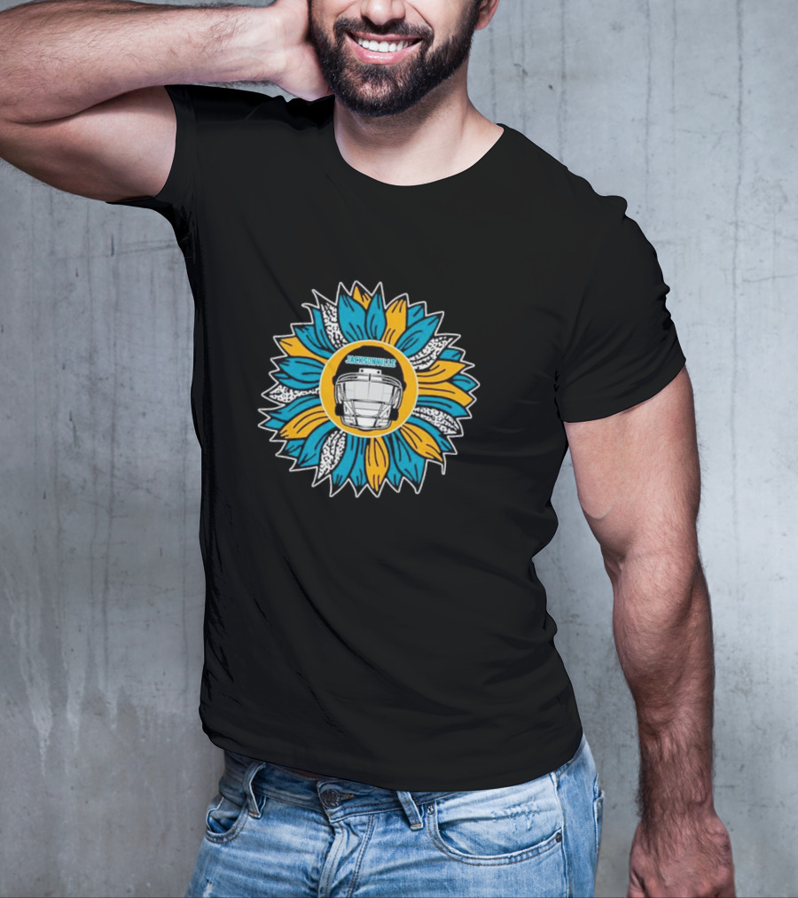 Jacksonville Jaguars Football Helmet Sunflower T-Shirt