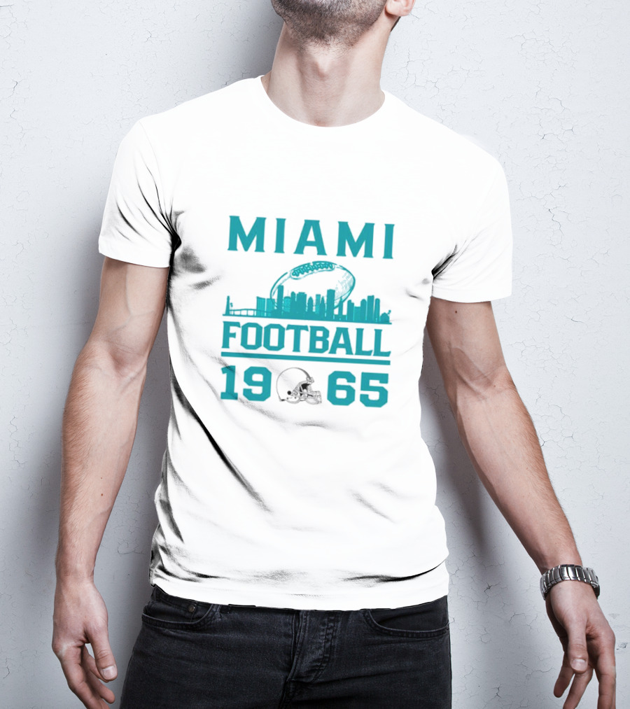 Miami Dolphins 1965 Skyline Football Urban Scene T-Shirt