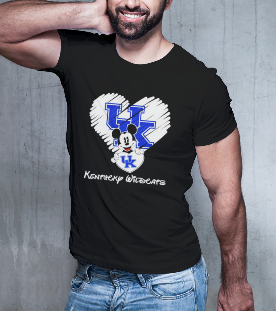Kentucky Wildcats Heart With Mickey Mouse UK T-Shirt