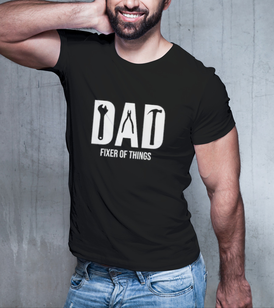 Dad Fixer Of Things Tool Icons Fathers Day T-Shirt