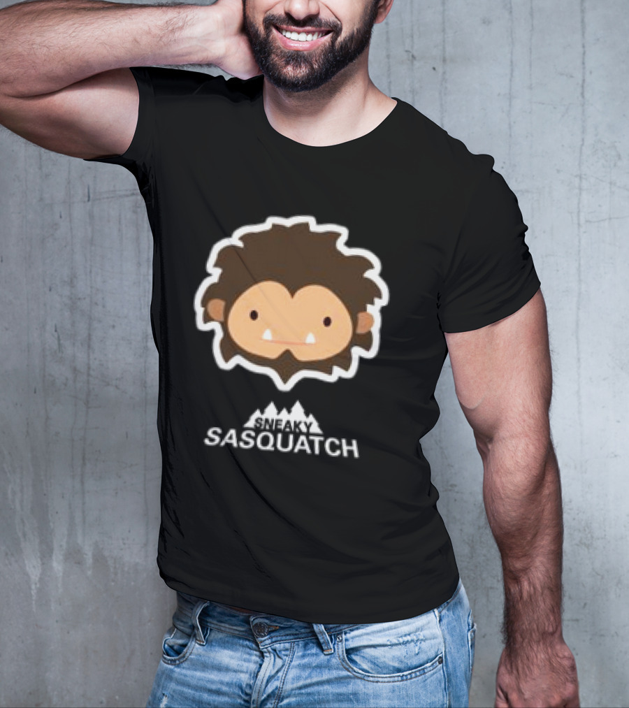 Sneaky Sasquatch Head On Black Gildan Ultra Cotton T-Shirt