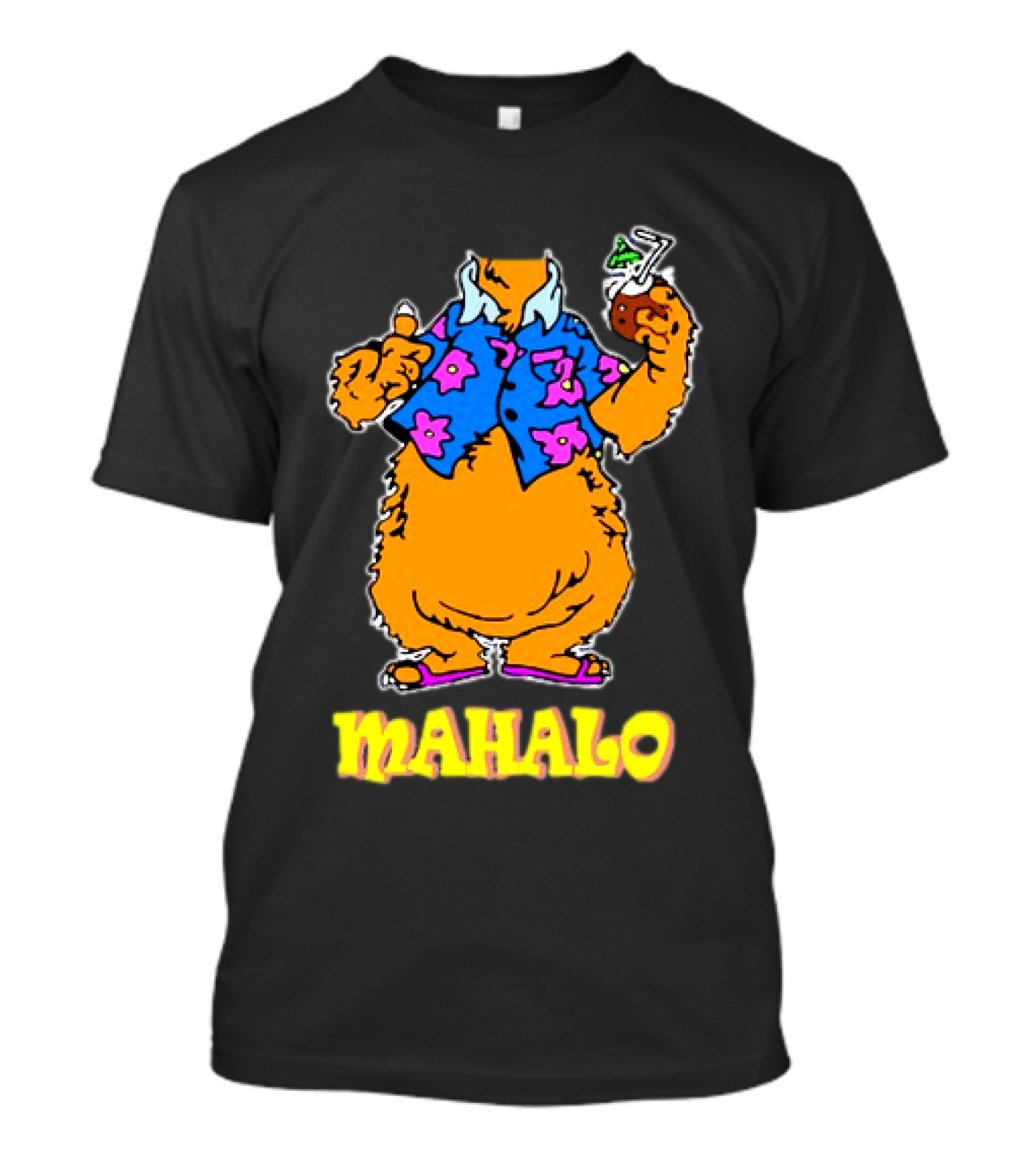 Tammy Mahalo Tropical Bear In Hawaiian Shirt With Drink T-Shirt