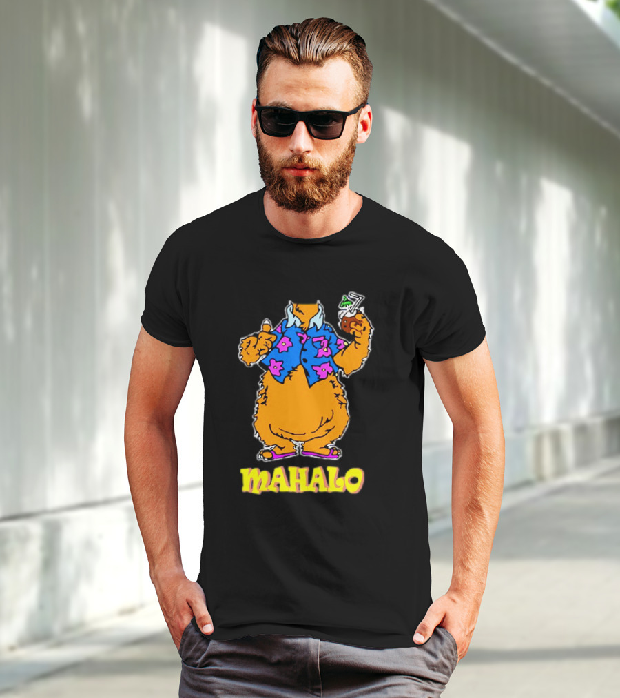 Tammy Mahalo Tropical Bear In Hawaiian Shirt With Drink T-Shirt