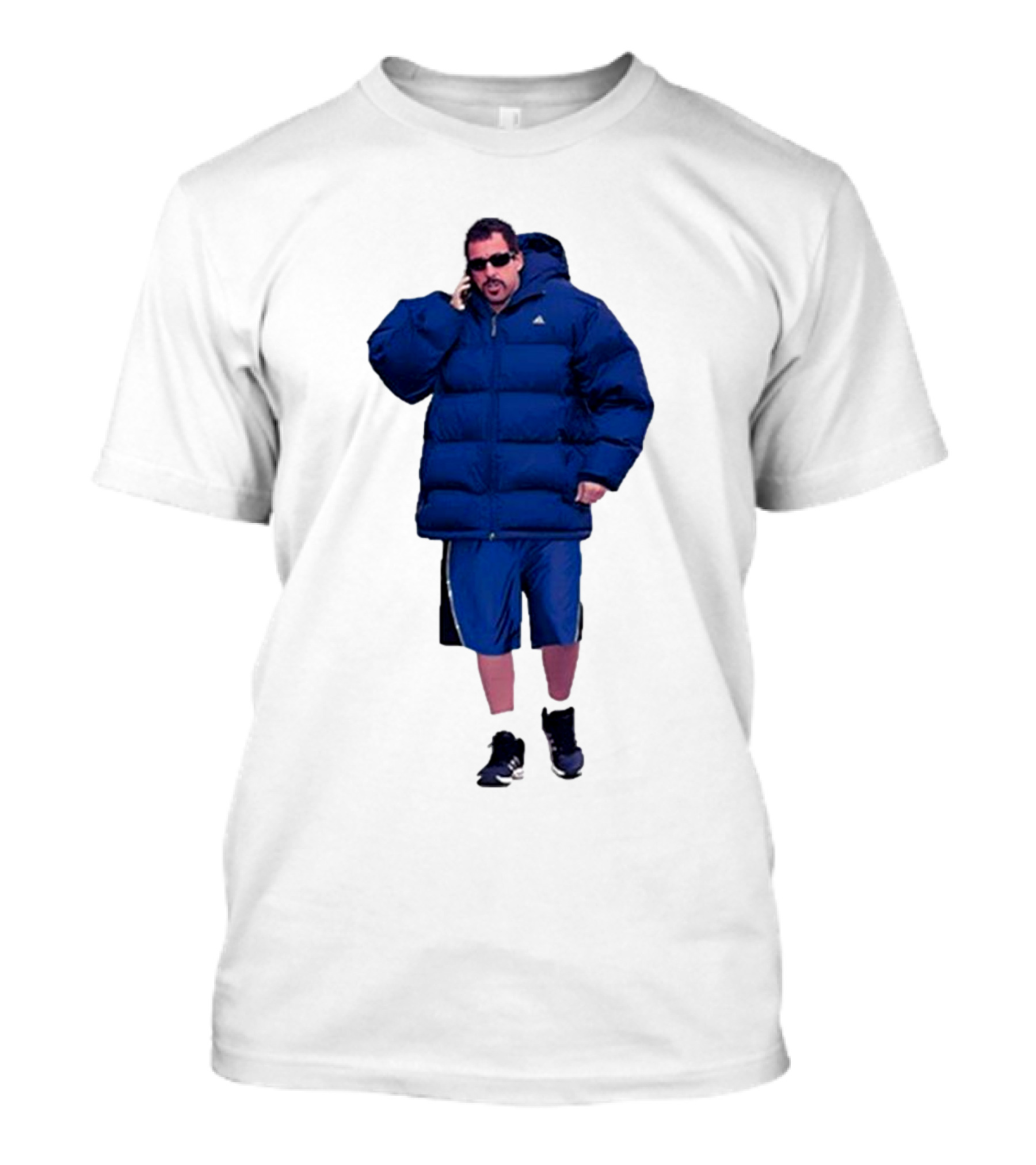 Fakehandshake Hot N Cold Walking In Puffer Jacket And Shorts T-Shirt