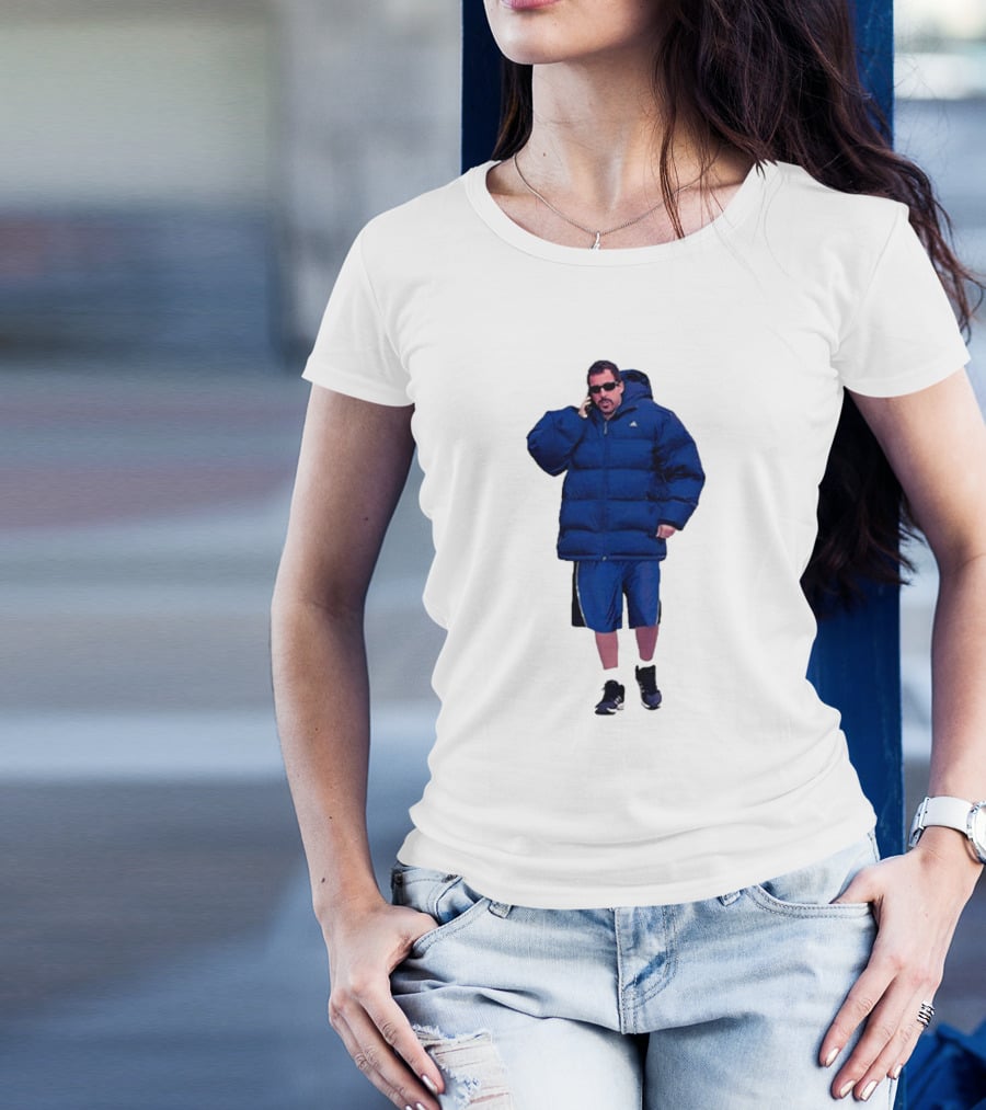 Fakehandshake Hot N Cold Walking In Puffer Jacket And Shorts T-Shirt