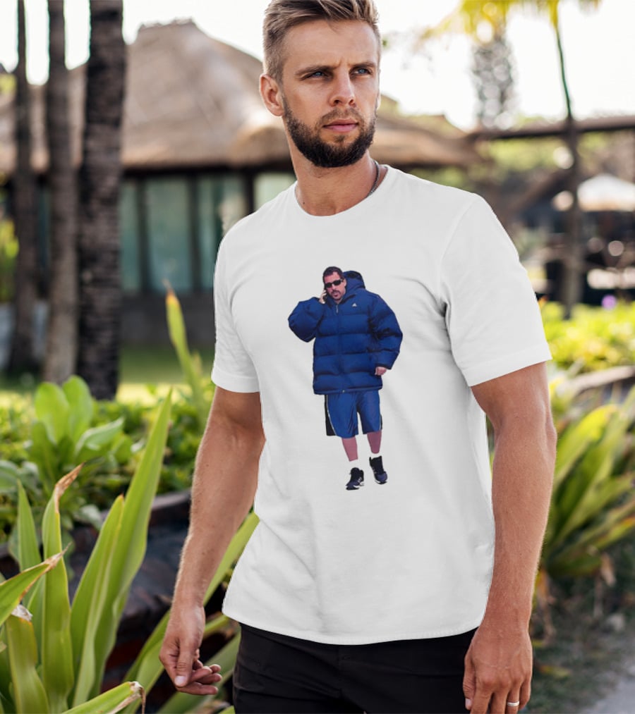 Fakehandshake Hot N Cold Walking In Puffer Jacket And Shorts T-Shirt