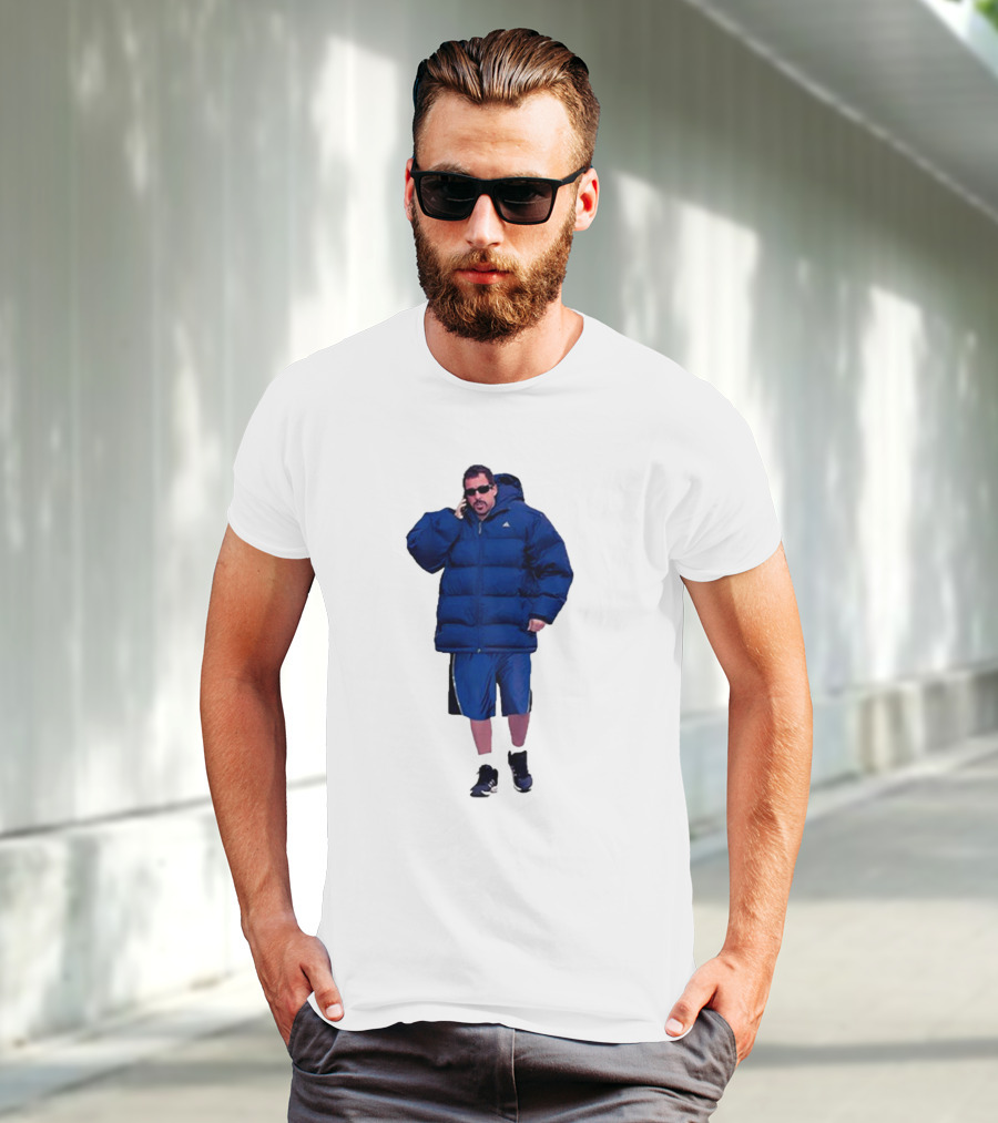 Fakehandshake Hot N Cold Walking In Puffer Jacket And Shorts T-Shirt