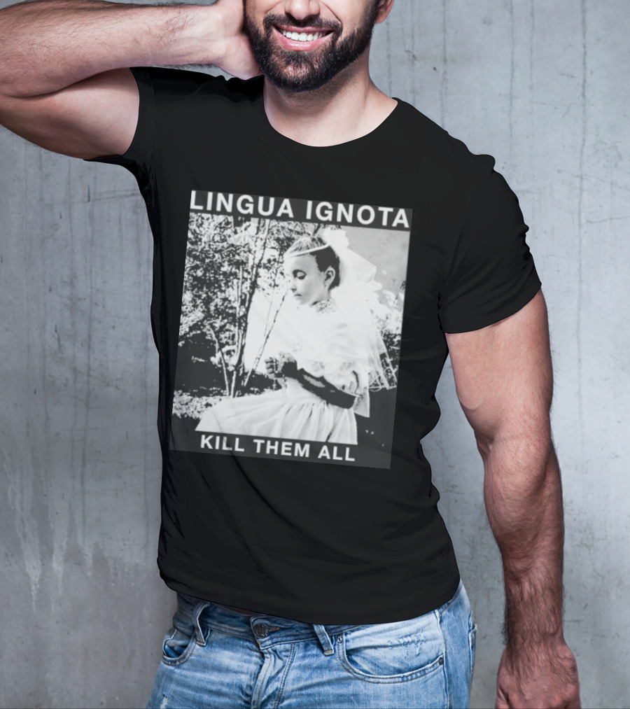 LINGUA IGNOTA KILL THEM ALL Veiled Bride Prayerful Pose T-Shirt