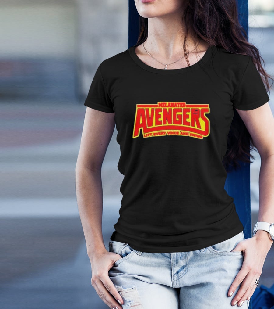 Melanated Avengers Lift Every Voice And Swing Bold Red Yellow Iconic T-Shirt