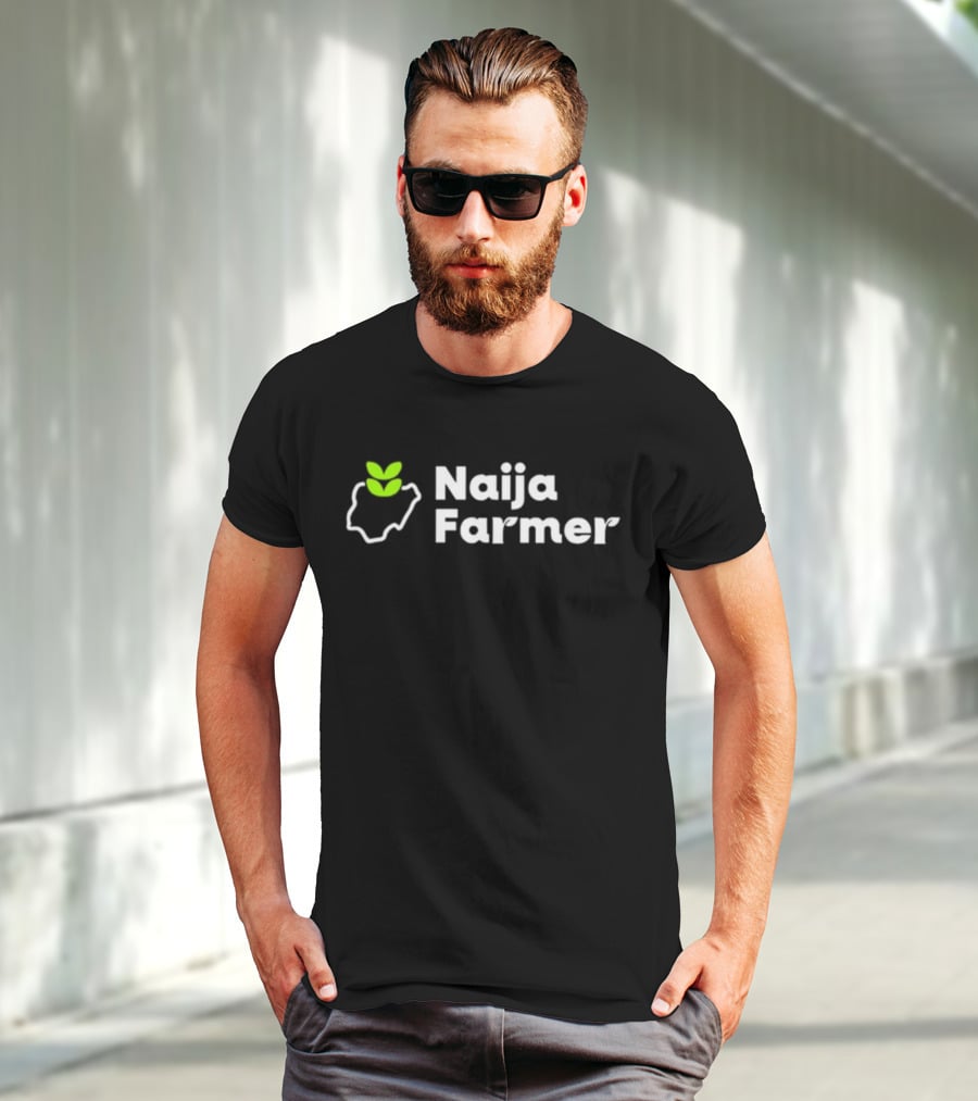 Naija Farmer Nigeria Agriculture Icon With Leaf Map Outline T-Shirt