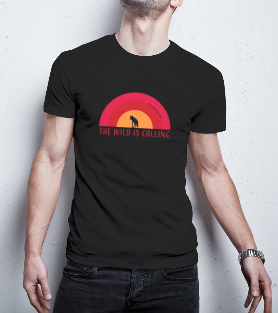 The Wild Is Calling Woft Silhouette Retro Sunset T-Shirt