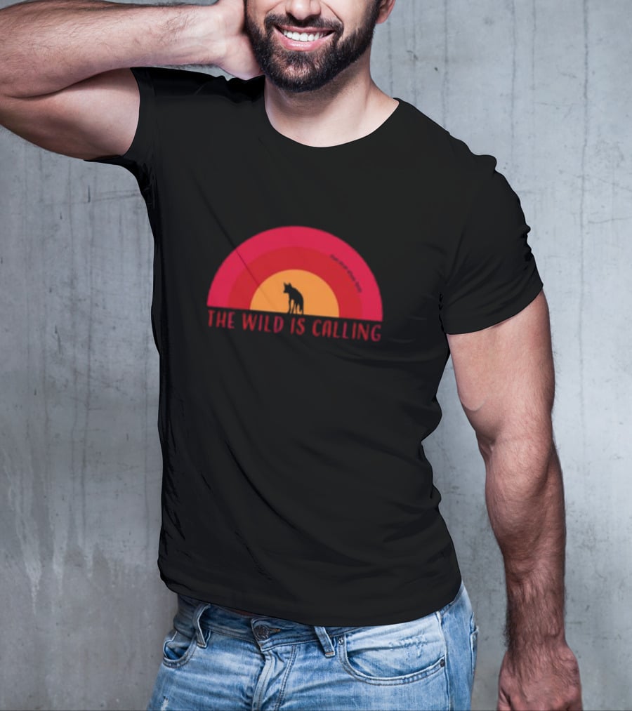 The Wild Is Calling Woft Silhouette Retro Sunset T-Shirt