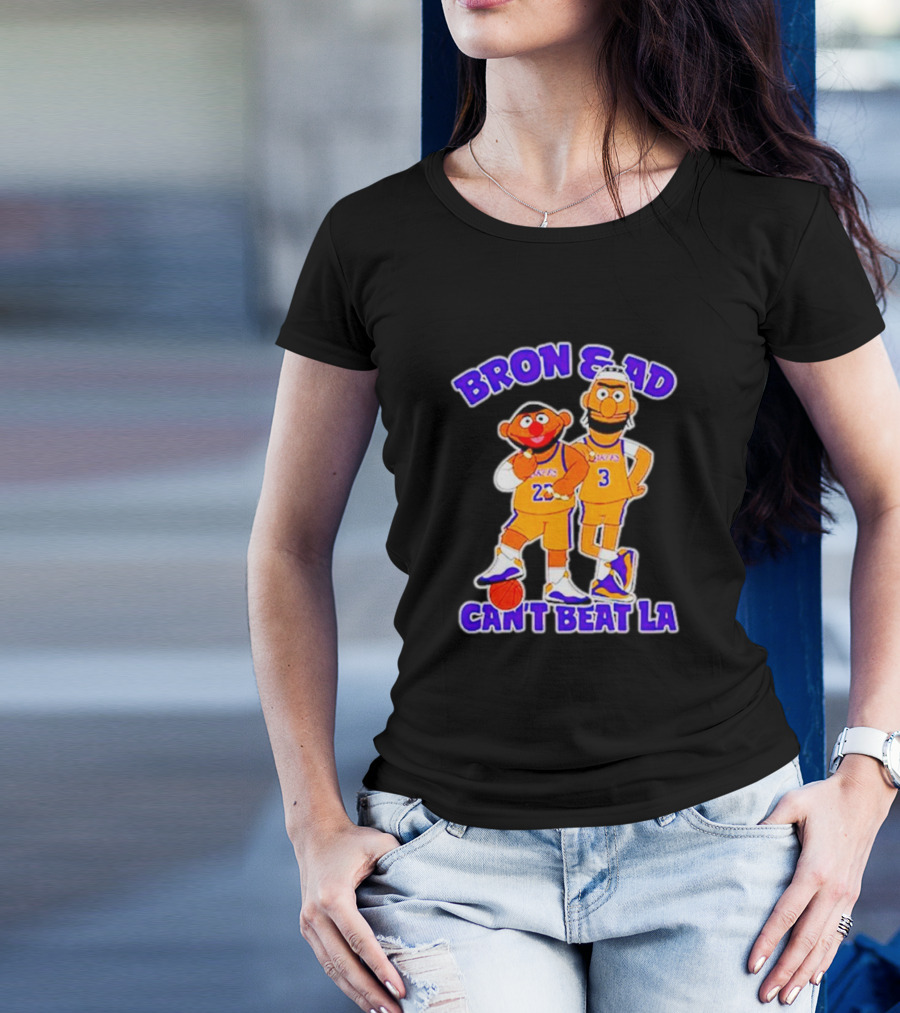 Bron And AD Can't Beat LA Lakers Parody Basketball Duo T-Shirt