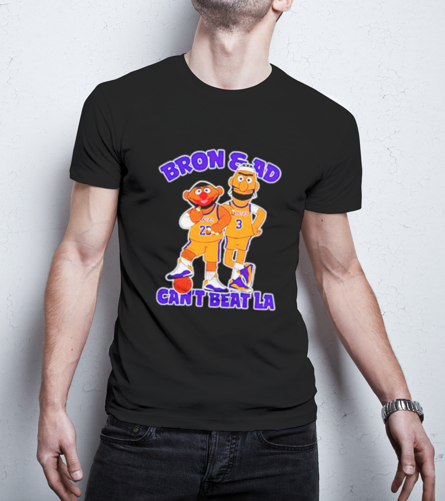 Bron And AD Can't Beat LA Lakers Parody Basketball Duo T-Shirt