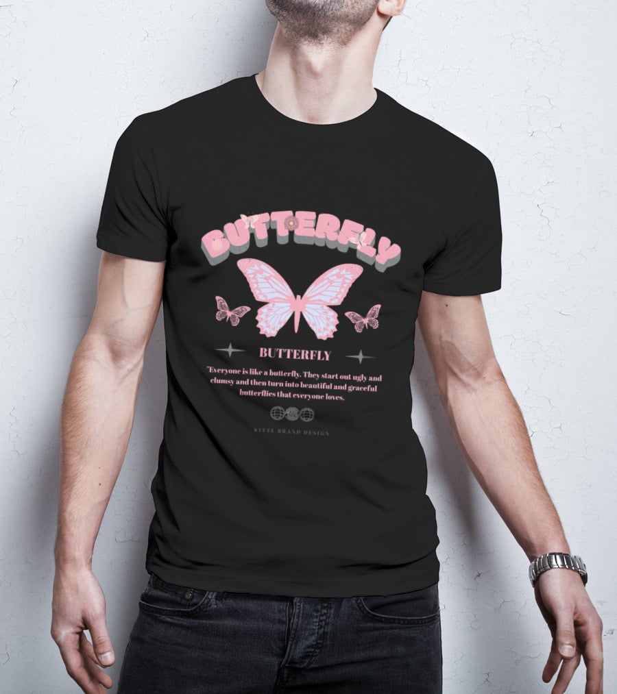 Butterfly Graceful Transformation Kittl Brand T-Shirt