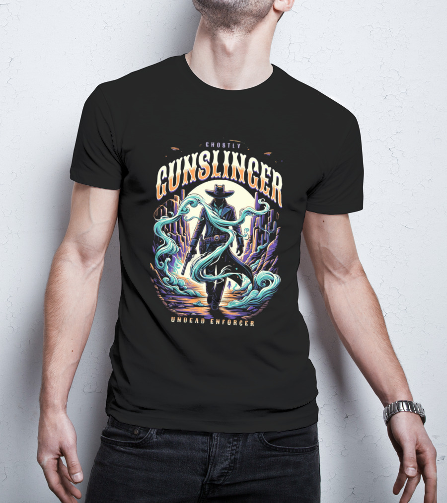 Ghostly Gunslinger Undead Enforcer T-Shirt