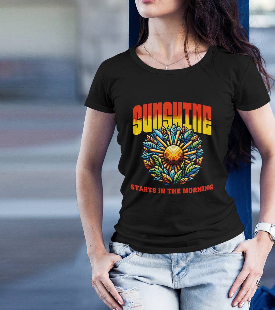 Sunshine Starts In The Morning Sunflower T-Shirt