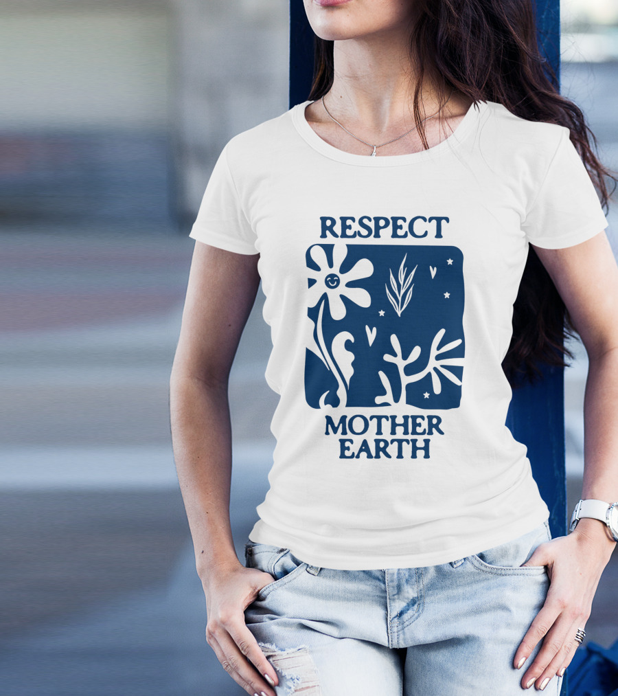 Respect Mother Earth Flower Stars Boho T-Shirt