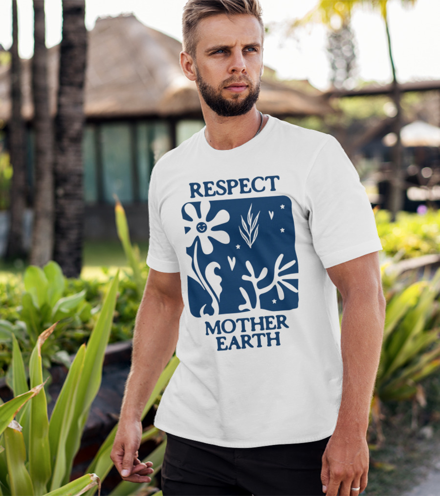 Respect Mother Earth Flower Stars Boho T-Shirt