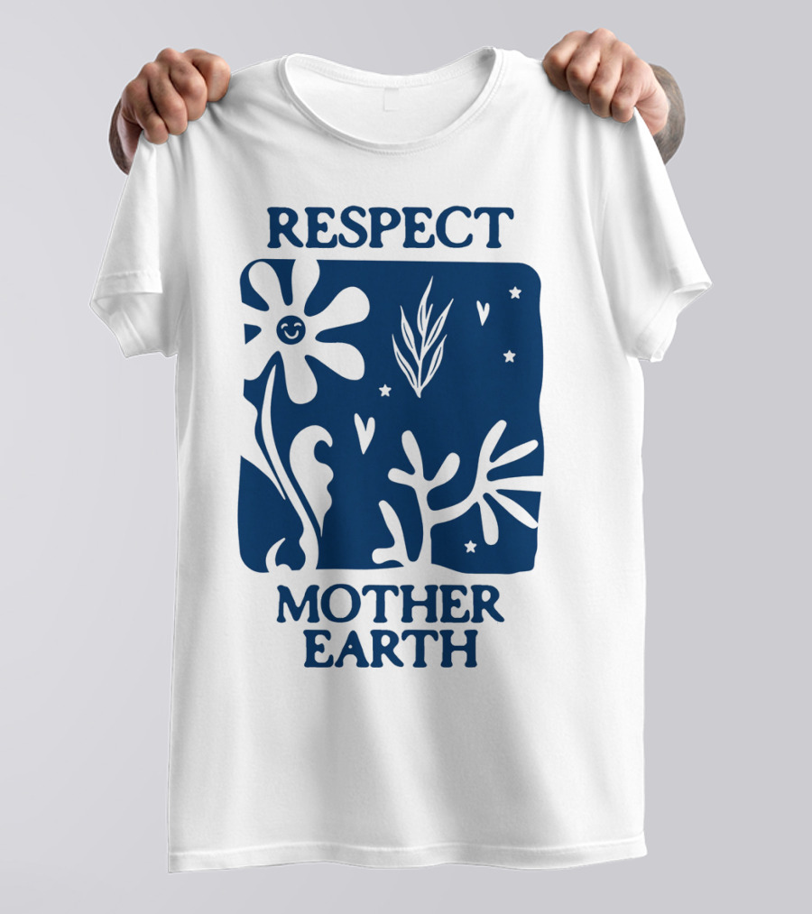 Respect Mother Earth Flower Stars Boho T-Shirt