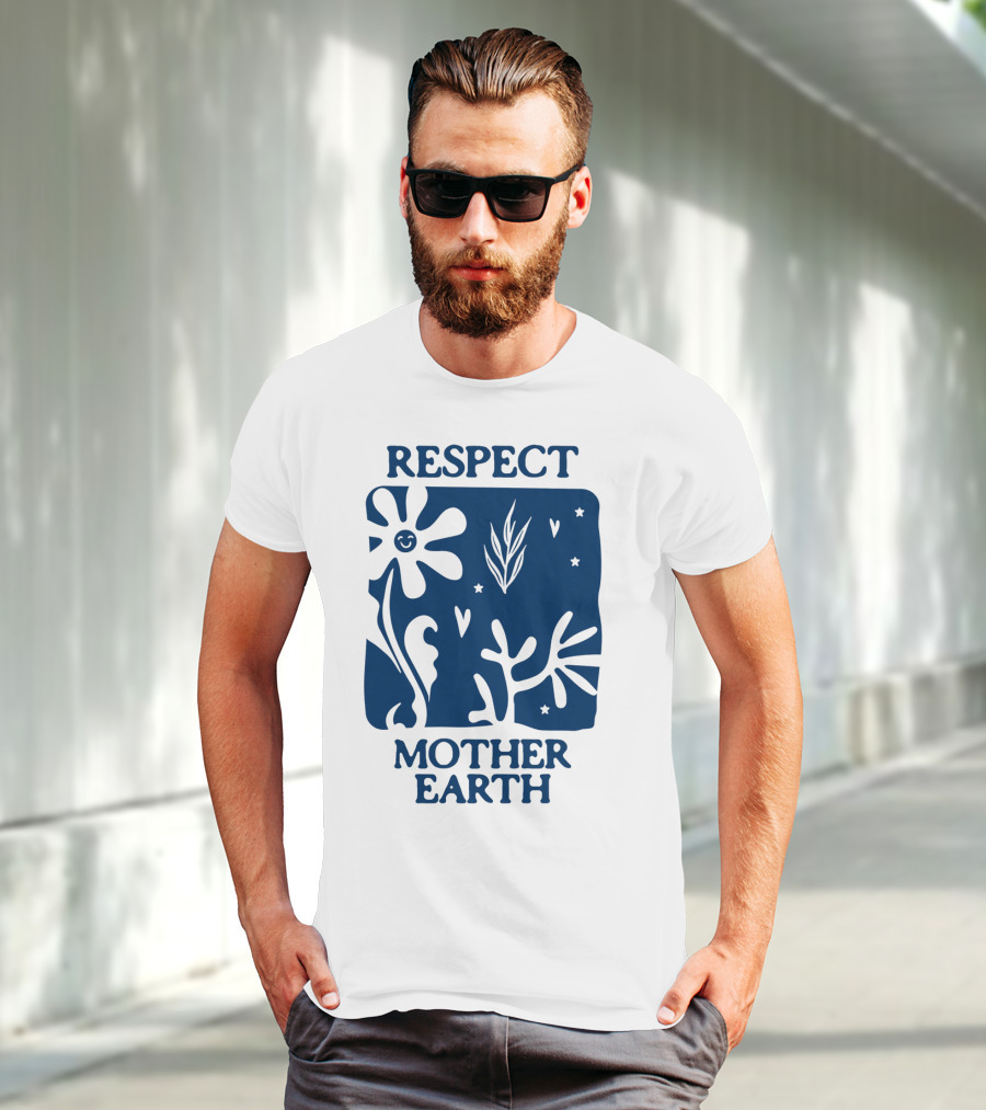 Respect Mother Earth Flower Stars Boho T-Shirt